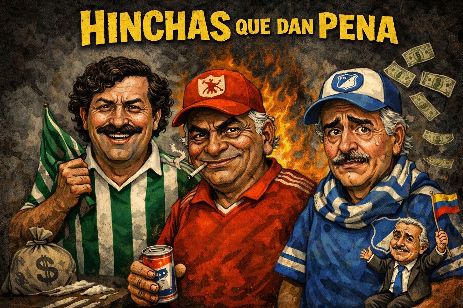 Hinchas que dan pena en Colombia